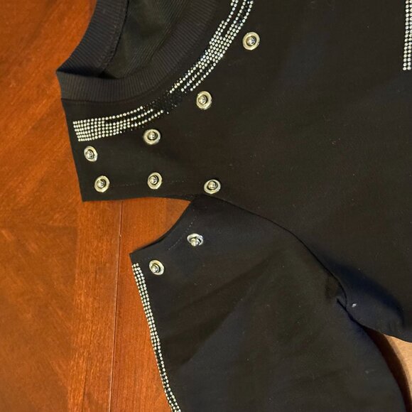 Olyss New York Manhattan Black Long Sleeve Dress With Studded Details M - Picture 8 of 11